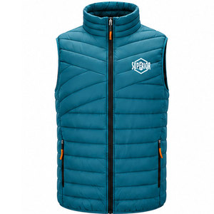 Gilet matelassé d'hiver pour homme, personnalisable avec étiquette privée, veste sans manches avec coutures durables, tissu polyester de qualité supérieure et confortable - Product Image 1