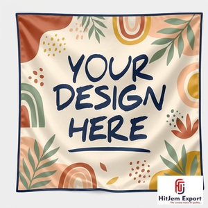 Fabricante de Pañuelos Cuadrados Personalizados de Primera Calidad, Pañuelo de Moda con Sensación de Seda, Marca Privada OEM ODM, Fábrica de Telas Personalizadas en India - Product Image 1
