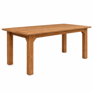 Mesa de Comedor Rectangular Moderna y Minimalista de Madera de Teca Sólida con Tapa con Bisel Invertido, Construcción Duradera, Impermeable y Ecológica - Product Image 3