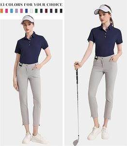 Camiseta de polo deportiva para mujer, de manga corta, transpirable, con protección solar y elástica en cuatro direcciones, precio de fábrica al por mayor. - Product Image 6