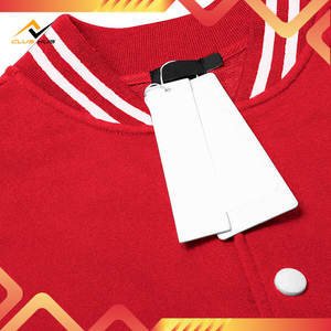 เสื้อแจ็คเก็ตวาร์ซิตี้ผ้าแคนวาสผสมขนสัตว์คุณภาพสูงสำหรับผู้ชาย คอตั้ง ปักโลโก้ตามสั่ง เสื้อบอมเบอร์สำหรับฤดูหนาว - Product Image 6