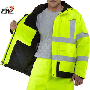 Chaquetas de Seguridad de Alta Visibilidad con Capucha para Invierno, Hechas en Fábrica, con Logotipo Frontal, Impermeables y Transpirables, para la Construcción - Product Image 2