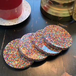 แผ่นรองแก้วเรซิ่นทำมือแบบคลาสสิก รักษ์โลก ดีไซน์ลายหินธรรมชาติ หนา 5 มม. สำหรับใช้ในสำนักงาน โต๊ะทำงาน และบ้าน ขายส่ง - Product Image 1