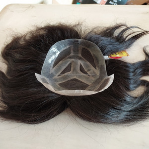 Mens 100% Indian Remy Hair Unit Tupé con cinta de parche de pelo negro 8 pulgadas de longitud Pida ahora - Product Image 1