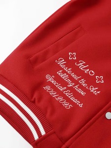 Men's <b>Summer</b> Baseball Varsity <b>Jacket</b> Custom Embroidered Breathable Eco-Friendly 100% Cotton High Street OEM Factory Manufacturer - Product Image 4