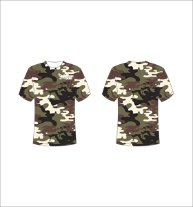 T-shirt à manches courtes camouflage pour homme FEROCIOUS, coupe classique, col rond, respirant, en polyester tissé, style décontracté - Product Image 1