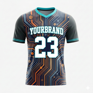 Camiseta de Fútbol Personalizada con Diseño a Cuadros, Logotipo Frontal con Impresión Digital, Secado Rápido para Aficionados y Jugadores - Product Image 1