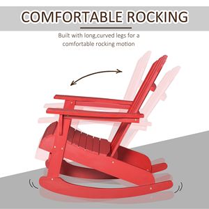 Sedia Adirondack Classica Rustica Rossa con Braccioli Ergonomici, Design in Legno a Doghe e Schienale a Ventaglio per Patio e Balconi - Product Image 4