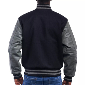 High Street Style Varsity Jacket with Chenille Embroidery Letterman Baseball Varsity Coat for <b>Men</b> - Product Image 3