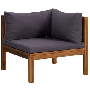Ensemble de salon en bois gris foncé pour jardin, pour la détente en plein air - Product Image 3