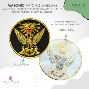Écusson brodé du 33e Degré du Rite écossais de la Franc-maçonnerie, emblème « Ailes levées » - Product Image 2