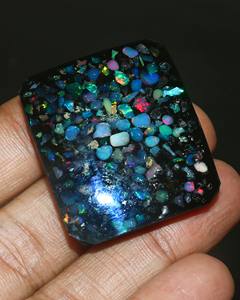 Ópalo Doblete Cabujón Baguette Suelto – Piedra de Ópalo Rectangular de Fondo Plano para Fabricación de Joyas - Product Image 4