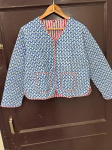 <b>Quilted</b> <b>Jacket</b> Women's Cotton Mandarin Collar Full Sleeve Floral <b>Pattern</b> Autumn Winter Regular Length Waterproof Button Closure - Product Image 4