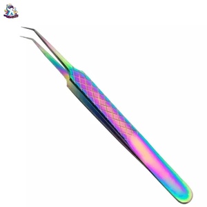 Ensemble de pinces à cils en acier inoxydable Ryzer Studio, 1 pièce, pointe incurvée et pointue, outils de beauté pour extensions de cils, maquillage et outils - Product Image 6