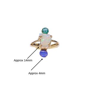 Wedding Wear 925 Sterling <b>Silver</b> Gold Plated Jewelry <b>Opal</b> Kyanite Ruby Gemstone Women Wear Classic <b>Ring</b> - Product Image 2