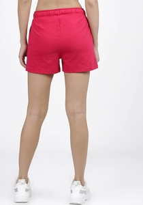 Shorts de algodón de punto rosa para mujer con cintura con cordón y bolsillos, ajuste regular casual, transpirables, de tiro medio - Product Image 4