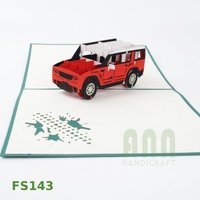 ANN HANDICRAFT Tarjeta de Agradecimiento de Papel 3D Pop-up Hecha a Mano, Personalizada, Duradera, de 4 Colores, con Diseño de Vietnam, Acción de Gracias, Nuevo Landrover y Amistad
