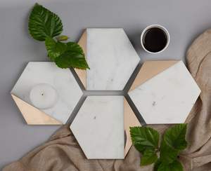 Posavasos de Madera de Lujo Ecológico y Moderno para Té/Café/Cócteles con Color Personalizado y 10 cm de Diámetro - Product Image 1