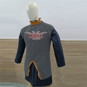 Haut de gilet en maille artisanal en acier doux à anneaux boutés, armure de chevalier pour adulte unisexe, costume de reconstitution historique et cosplay - Product Image 3