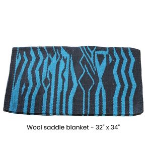 Manta de Silla de Montar Western de Lana 32x34 con Absorción de Impactos y Diseño Navajo Turquesa Antideslizante, Envío Rápido desde EE. UU. con Envío Gratuito - Product Image 2