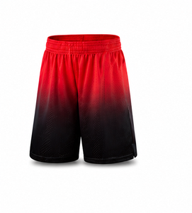 Shorts de sport gris et noir unis pour hommes, séchage rapide, respirants, taille élastique, en tissu peigné, pour l'entraînement et le sport - Product Image 4