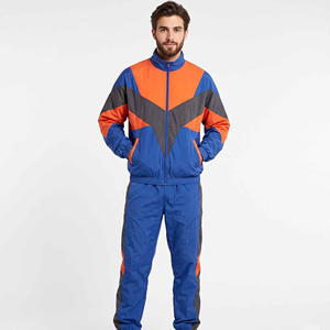 Custom Tracksuit Nylon Sweatsuit <b>Zip</b> up Windbreaker Suit Zipper Jacket <b>Hooded</b> Set 100% Nylon Windbreaker Tracksuit Set - Product Image 1