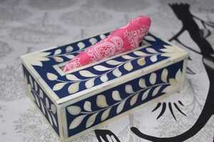 Caja para Servilletas con Incrustaciones de Hueso Natural, Caja Decorativa de Madera para Pañuelos y Decoración de Mesa, Productos Decorativos para el Hogar para Dubái y Arabia Saudita - Product Image 5