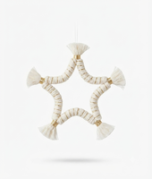 Ensemble suspendu tendance en macramé beige avec plumes et feuilles, perles en bois, fait main, style bohème, pour mur, porte, miroir de voiture, décoration intérieure, cadeau, accent de pièce