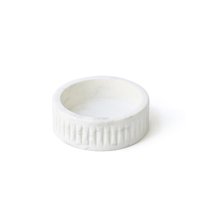 Bol en marbre blanc naturel, artisanal, écologique, avec logo personnalisé, vaisselle haut de gamme, prix de gros moderne, style couronne royale indienne - Product Image 2