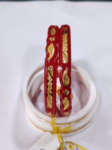 Bracelets en or massif 22 carats, couleur rouge Pola, pour femmes, bijoux de mariage traditionnels du Bengale, LISA JEWELLERS, certifiés BIS, or pur - Product Image 2