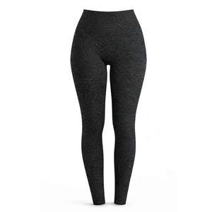 Wholesale Black Solid Printed Elastic Waist Yoga <b>Leggings</b> High Stretch Compression Plus Size Fitness Workout Activewear OEM ODM - Product Image 1