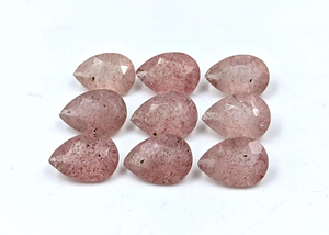 Quartz fraise rouge, forme poire, facetté, 8*6 mm, 10*7 mm, 100% PIERRE PRÉCIEUSE NATURELLE pour la création de bijoux, prix de gros - Product Image 2