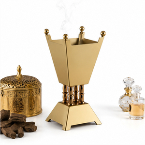 Quemador de Incienso de Metal Negro Mate Único, Moderno Soporte Árabe para Oud, Incensario Mabkhara de Estilo Nórdico para Decoración del Hogar - Product Image 4
