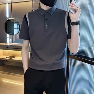 Camisa de Algodón Piqué Mercerizado de Punto Sólido OEM para Hombre, Manga Corta, Verano 2025, Estilo Casual con Cuello, Estilo Japonés - Product Image 4