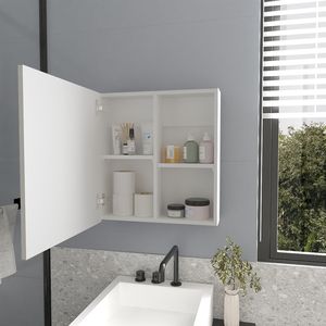 Armadietto Portamedicinali Bianco Clayton per Bagno, Eleganti Specchi da Bagno - Product Image 4