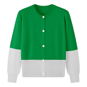 เสื้อสเวตเตอร์ถักสไตล์กรีกคุณภาพสูงสำหรับผู้หญิง สีชมพูและสีเขียว แขนยาว สไตล์ลำลอง เหมาะสำหรับกลุ่มเพื่อนร่วมงาน - Product Image 6