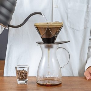 HARIO V60 Mugen One-Pour Glass Coffee Dripper Mug (12 tasses) Transparent Noir |   Nettoyage facile |   Compatible four |   Fabriqué au Japon |   Modèle - Product Image 6
