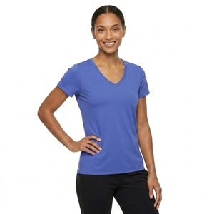 Camiseta Premium Unisex con Cuello en V, Corte Regular, Manga Corta, Diseño de Diamantes en Patchwork, Ropa Deportiva, Secado Rápido, Transpirable - Product Image 2