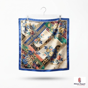 High Quality Printed Short <b>Scarf</b> Fabric Custom Design OEM ODM White Label Textile Manufacturer Fashion Accessories Wholesale - Product Image 3
