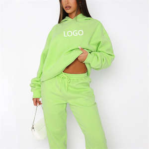 Conjunto Deportivo Personalizado de 2 Piezas para Mujer, Chaqueta con Cremallera y Pantalones Ajustados con Corte de Campana, con Sudadera con Capucha y Pantalones Deportivos - Product Image 1