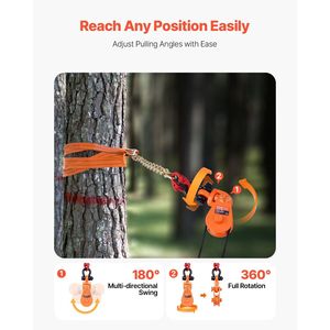 Polea de Bloqueo de 2 Toneladas con Cadena G80, Polea de 3 Pulgadas, Cable de Acero de 3/8 Pulgadas para Remolque, Rescate y Grillete Giratorio - Product Image 4