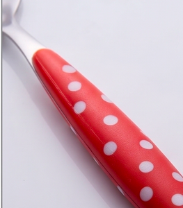 Ensemble de couverts en acier inoxydable avec poignées à pois multicolores, compatibles lave-vaisselle, pour les fêtes - Product Image 2