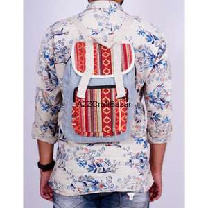 Sac à dos unisexe vintage léger 20L en tissu de coton fait main pour camping, natation, affaires, cyclisme, avec fermeture éclair et bandoulière arquée - Product Image 5