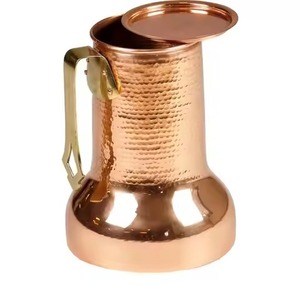 Premium Surface Copper Jug Water Pitcher Smooth Drinkware for Home Kitchen Dining <b>Table</b> - Product Image 4