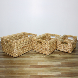 Rectangular Natural Rattan Storage Basket With Handles <b>Rustic</b> Multi-Purpose Organizer - Product Image 2