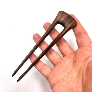 กิ๊บติดผมรูปตัวยูทำมือจากไม้พะยูงธรรมชาติ สำหรับผู้หญิง ใช้สำหรับทำผมทรงบัน อุปกรณ์เสริมผม - Product Image 1