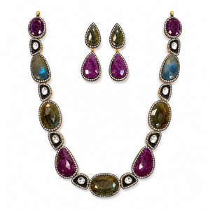 Luxury 925 Silver Gold Plated Green Kundan Polki <b>Necklace</b> Set for Women Bridal Wedding Party Gift Jewelry Traditional Gift - Product Image 3