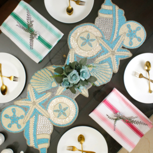 Caminos de mesa con cuentas de Color sólido de último diseño, decoraciones de tela navideña para bodas, fiestas de cumpleaños, banquetes - Product Image 5