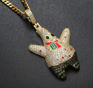 Collar con Colgante de Moissanita en Forma de Cubo de Hielo, Chapado en Oro sobre Plata, para Regalo de Fiesta Hip Hop - Product Image 5