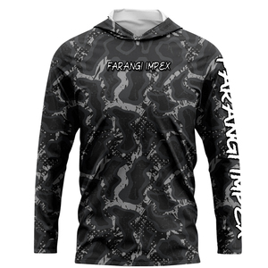 Sudadera con Capucha Personalizada para Pesca en Kayak, Manga Larga, Resistente a los Rayos UV, Transpirable, Camiseta Deportiva para Exteriores, Estampado Geométrico Morado, Secado Rápido, Anti UV - Product Image 6